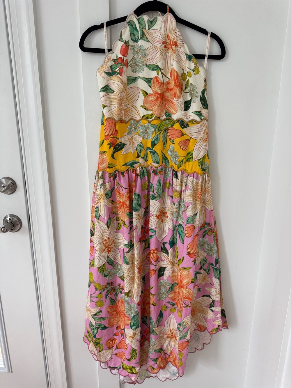 NWT Anthropologie Farm Rio Linen Halter Drop-Waist Midi Dress Size L - Picture 2 of 13